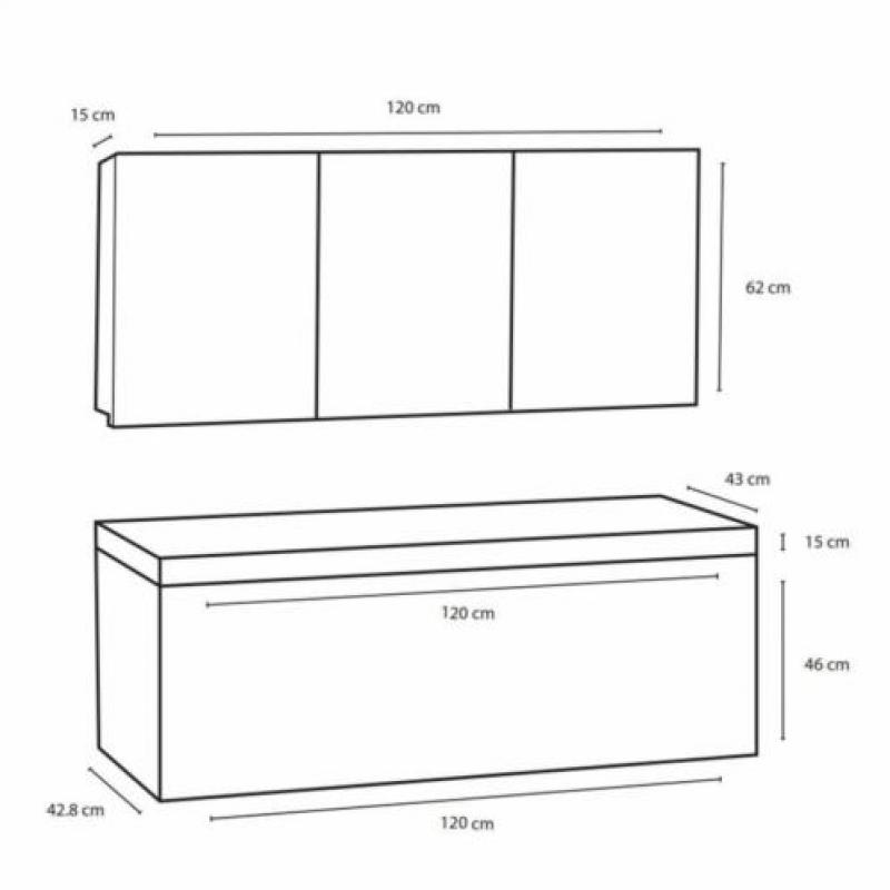 Badmeubelset Differnz The Collection 120x43x61 cm Grijs/W...