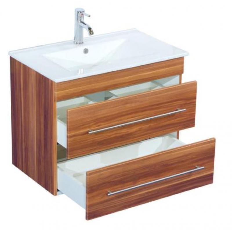 Compact Badmeubel Badkamermeubel Liberty 75cm Walnoot
