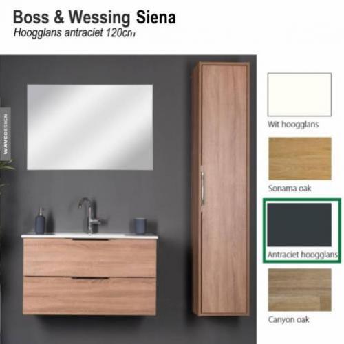 Badmeubel Siena 120cm Hoogglans Antraciet Softclose (Vers...