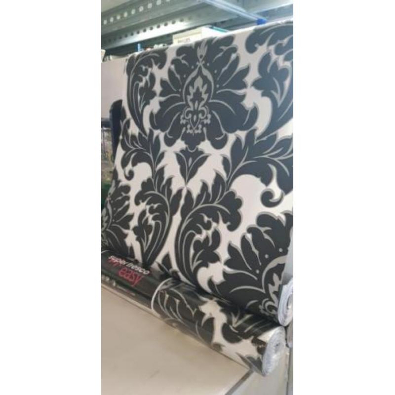 Behang barok style zwart wit grijs nieuw