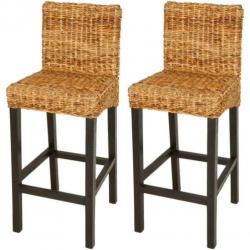 vidaXL Barkruk 2 stuks bruin abaca