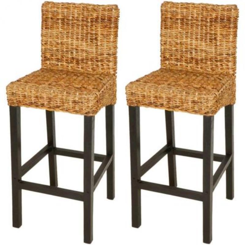 vidaXL Barkruk 2 stuks bruin abaca