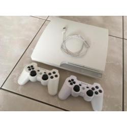 PS3 Slim Wit 320Gb met 2 controllers en 25 spellen