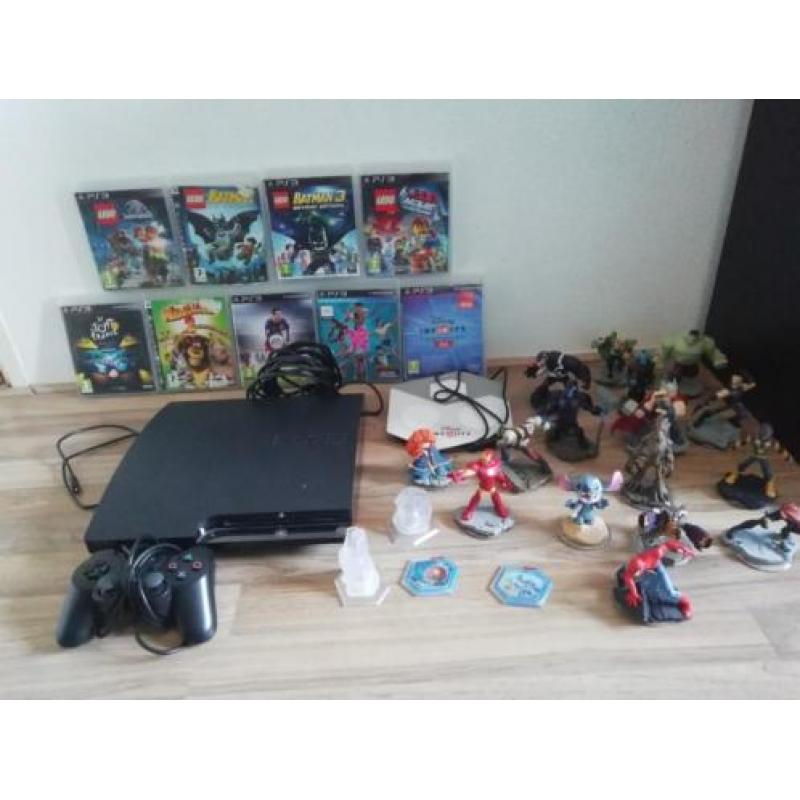 Goedwerkende Playstation 3 met 1 controller en 9 spellen.