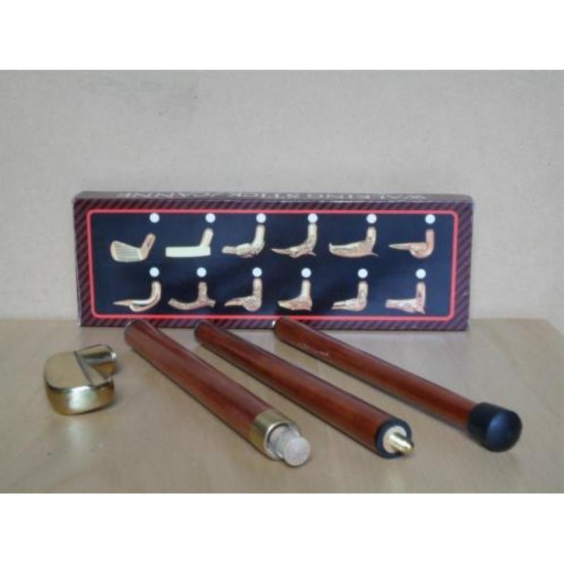 Hout wandel stok koper messing Golfclub golf loopstok flacon