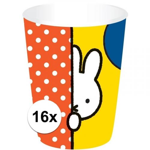 16x Nijntje feestartikelen bekertjes 200 ml papier/karton